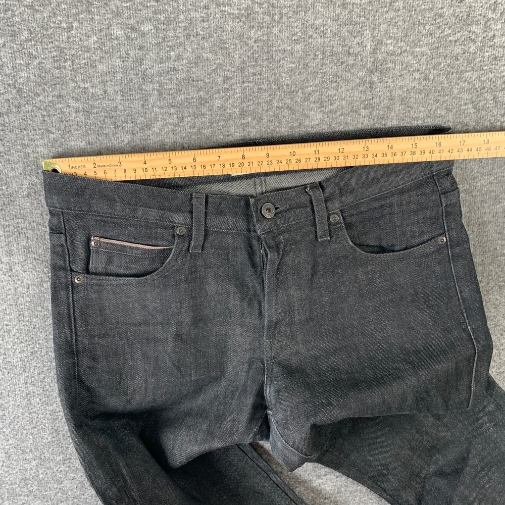Naked & Famous Selvedge Jeans Men 33x33 Super Skinny Guy Stretch Black - Picture 5 of 12